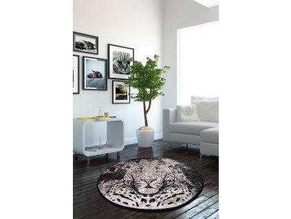 Kulatý koberec (140 cm) TIGER leopard