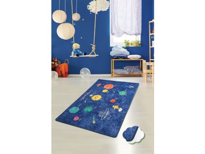 Dětský koberec (140 x 190) SPACE modrý – sluneční soustava