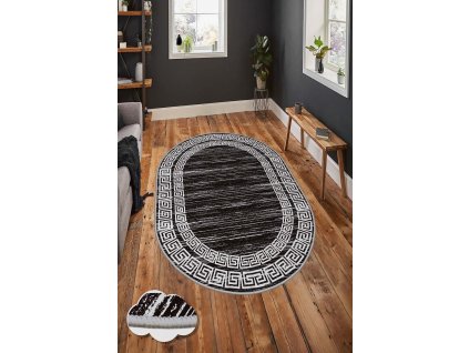Koberec HMNT917 černobílé řecké klíče