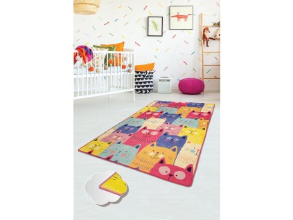 Předsíňový koberec (100 x 200 cm) CATS MULTI DJT barevné kočky