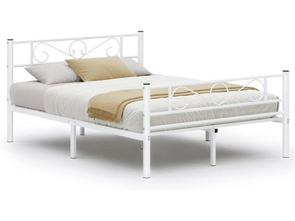Rám postele kovový bílý 140 x 200 cm