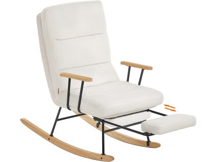 Houpací křeslo s výsuvnou podnožkou bílá
