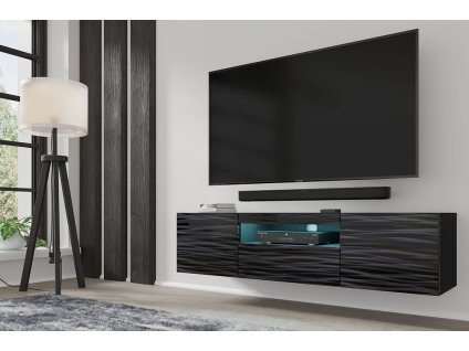 Televizní stolek Aura 150 SAHARA/ČERNÝ s LED osvětlením