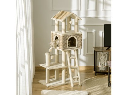 Kočičí strom škrabadlo HOUSE 69 x 40 x 31 cm béžová