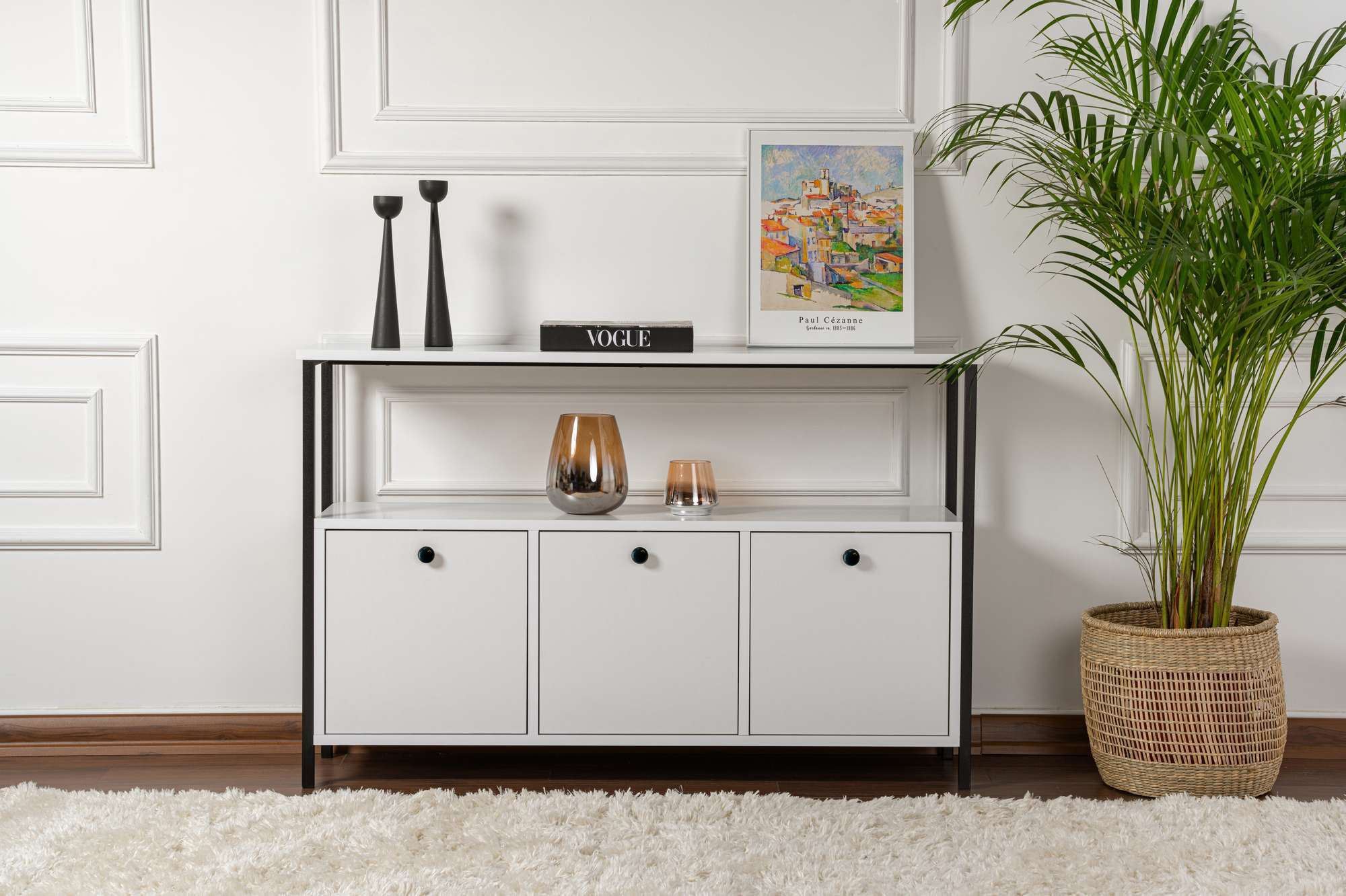 Hanah Home Skříňka SOLACE bílá, černá