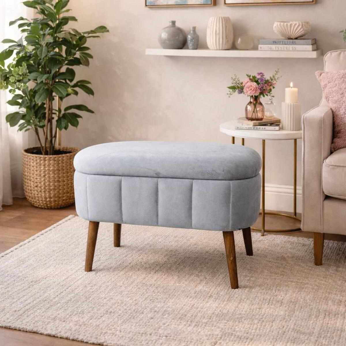 Hanah Home Taburet MINI OSLO šedá