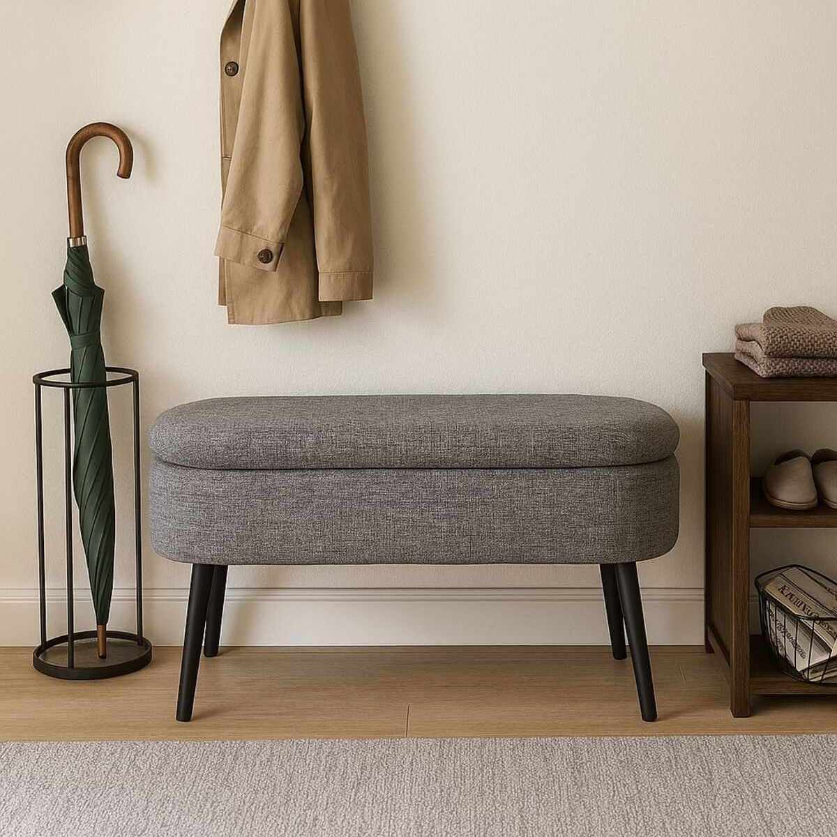 Hanah Home Taburet OSLO LINEN šedá