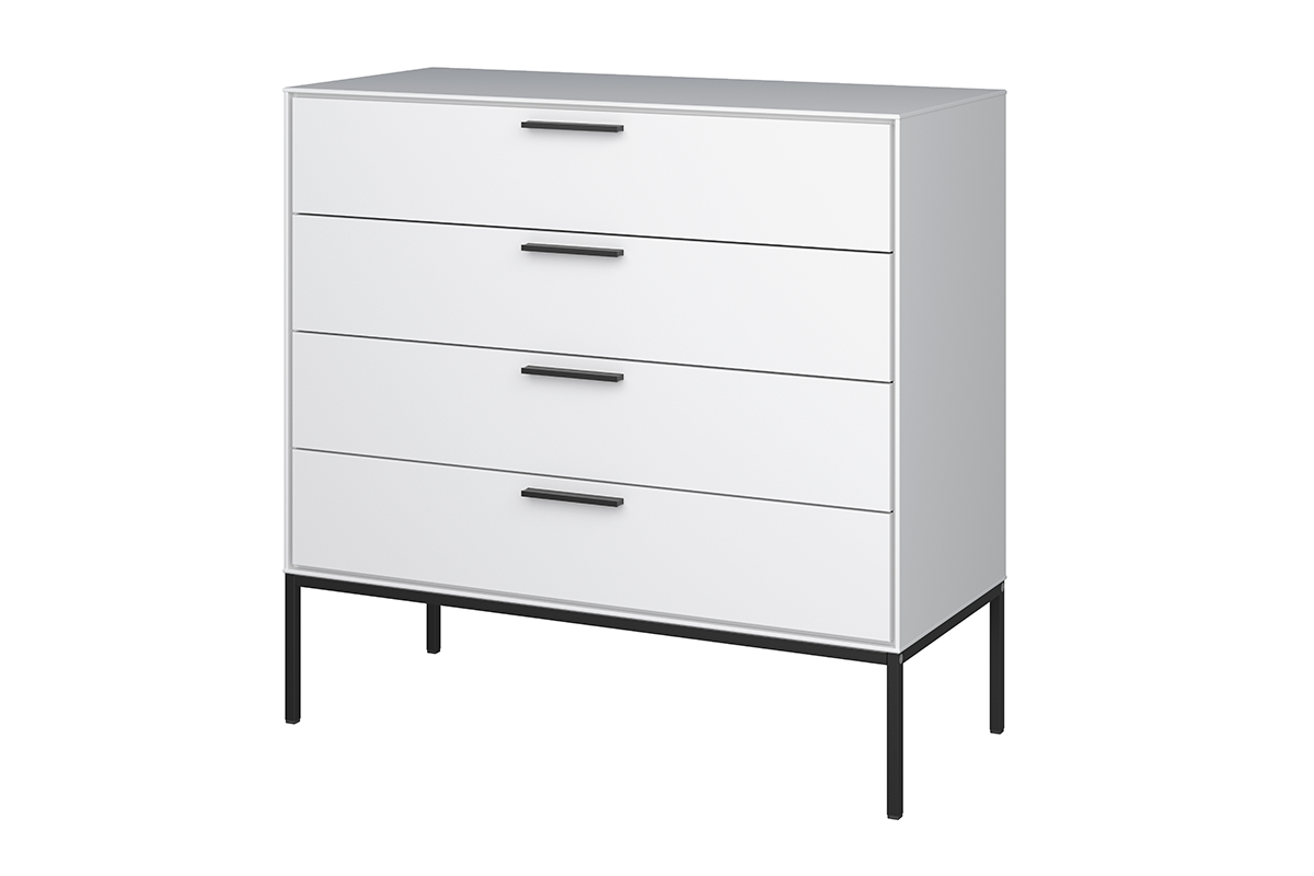 KONSIMO Komoda SLIMLINE 4 zásuvky bílá 90 x 87 x 40 cm