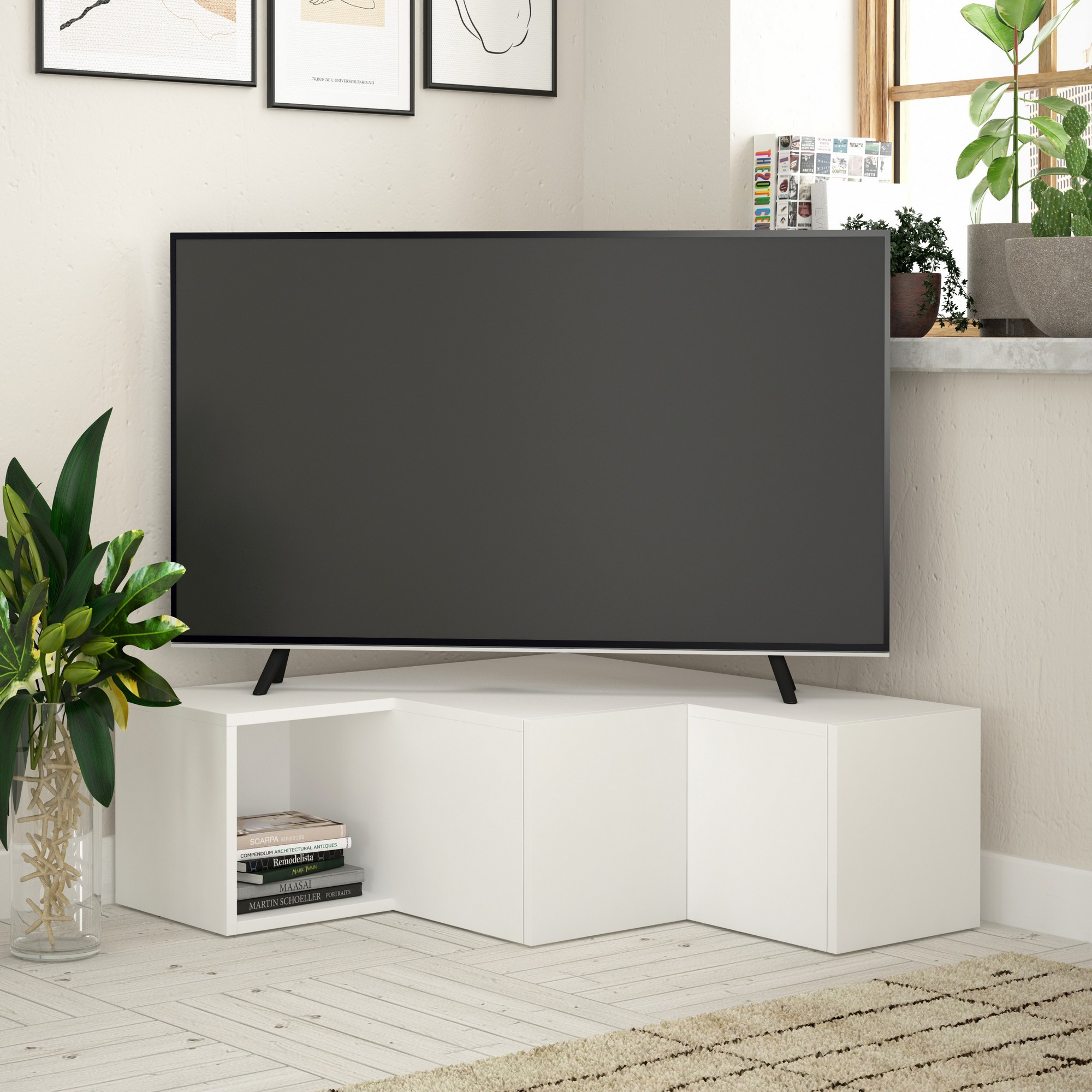 ASIR Televizní stolek COMPACT bílý