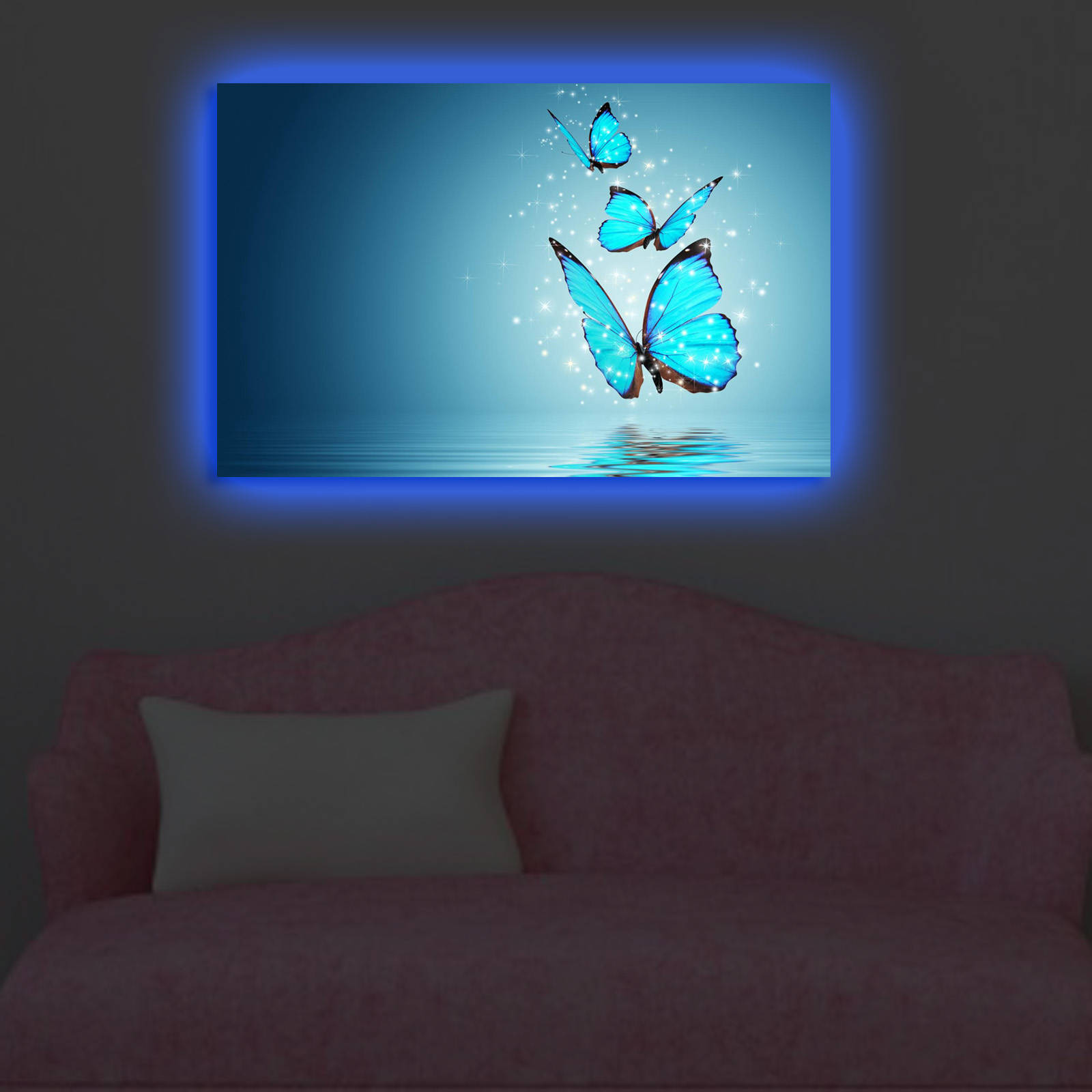 ASIR Obraz na plátně s led osvětlením MOTÝLI 45 cm