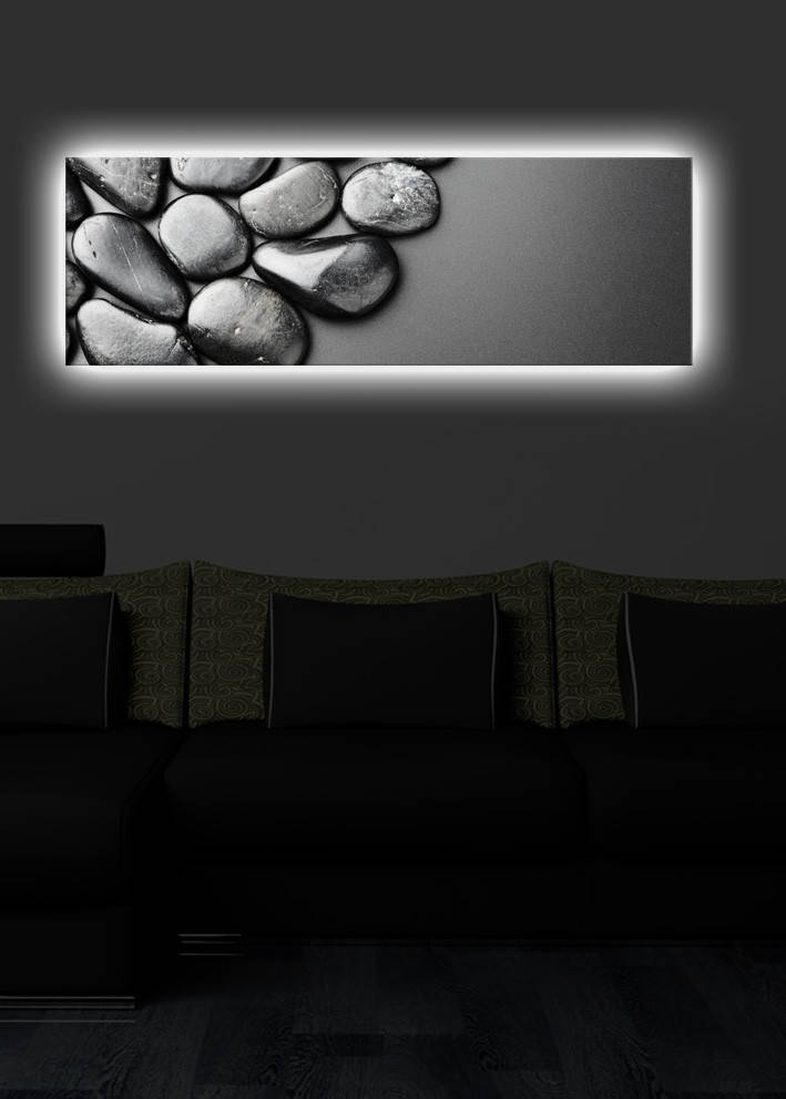 ASIR Nástěnný obraz s led osvětlením KAMENY 30 cm plátno