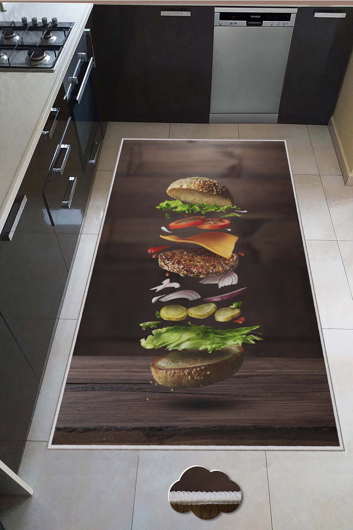 ASIR Koberec 80 x 150 BURGER hnědá