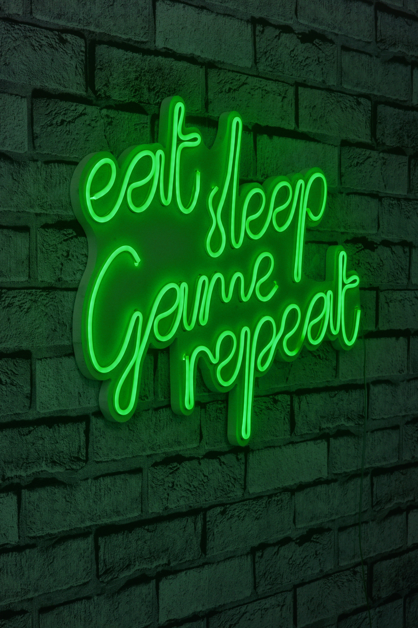 ASIR Dekorativní LED osvětlení EAT SLEEP GAME REPEAT zelená