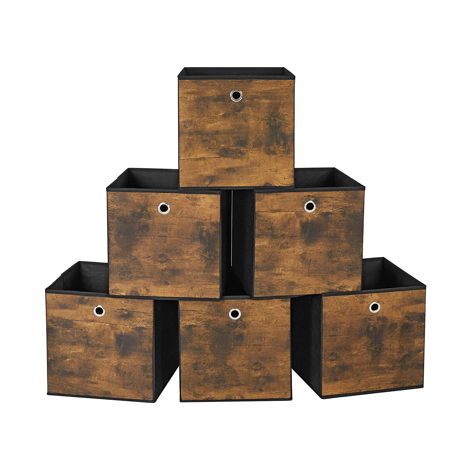 Levně SONGMICS Skládací úložný box Rustik 6 ks hnědá