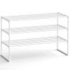Botník se 3 policemi pro 16 až 20 párů stohovatelný 92 x 55 x 30 cm bílá