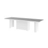 Rozkládací jídelní stůl KOLOS MAT, 140 cm, šedo/bílý 