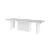 Rozkládací jídelní stůl KOLOS MAT, 140 cm, světle šedo/bílý 