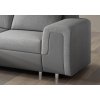 Rohová sedací souprava šedá látka ekokůže Panama mini