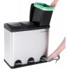 Odpadkový koš na tříděný odpad 3 x 18 L stříbrno/černý