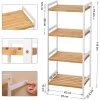 Bambusový regál 4 police přírodní – bílý 45x110 cm
