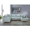 Rohová sedací souprava světle modrá