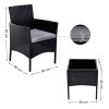 Zahradní nábytek 2+1 umělý ratan černý
