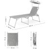 kovové zahradní lehátko 65x200 cm šedé