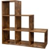 Regál schody hnědý 97 x 97 x 29 cm songmics