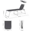 zahradní lehátko šedé 65x200x48 cm