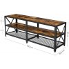 Televizní stolek industriální hnědý 160 x 50 x 39 cm 3