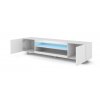 Televizní stolek KATE 189 cm bílý mat, bílý lesk, vnitřní uspořádání