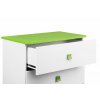 Komoda PABIS 3 zásuvky bílá zelená 83 x 87 x 50 c