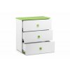 Komoda PABIS 3 zásuvky bílá zelená 83 x 87 x 50 cm