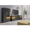 komoda s vitrínou SILKE antracit dub04