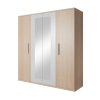 Šatní skříň se zrcadlem MARKOS 4D dub sonoma bílá