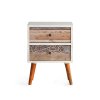 Noční stolek MALMO bílý, ořech