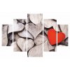 Sada obrazů DŘEVĚNÁ SRDCE MDF 92 cm