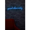 Nástěnná dekorace s led osvětlením GOOD VIBES ONLY modrá 79 cm