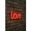 Nástěnná dekorace LOVE s led osvětlením 37 cm červená 