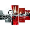 Obraz ABSTRAKCE ČERVENÁ ČERNÁ 92 MDF 5 ks 