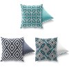 Sada polštářků MODRÉ VZORY bavlna/polyester 43x43 cm 
