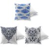 Dekorační polštářky MODRÝ FOLKLOR 43 x 43 cm bavlna/polyester