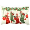 Dekorativní polštářek VÁNOČNÍ PUNČOCHY 33 cm polyester/bavlna