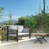 Zahradní dvoumístná pohovka KAPPIS černá kouřová