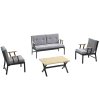 Zahradní nábytek set LOTUS 2+1+1 černá kouřová