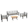 Zahradní nábytek set KAPPIS 3+1+1 černá kouřová