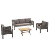 Zahradní nábytek set KAPPIS 3+1+1 hnědá