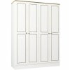 Šatní skříň RAVENNA 4 bílá zlatá