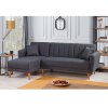Rohová sedací souprava s rozkladem na lůžko AQUA levá tmavě šedá