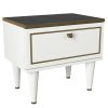 Noční stolek RAVENNA bílá zlatá černá
